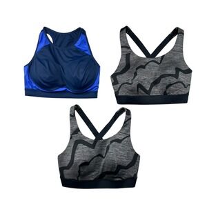 Crane To Fit Bust Sports Bras Size M 2 black 1 Blue